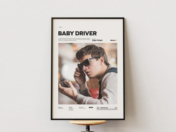Baby Driver Poster, Ansel Elgort in Baby Driver, Baby Driver Print, Action Movie Wall Decor, Cult Movie Poster, Cinema Wall Art 4297073287