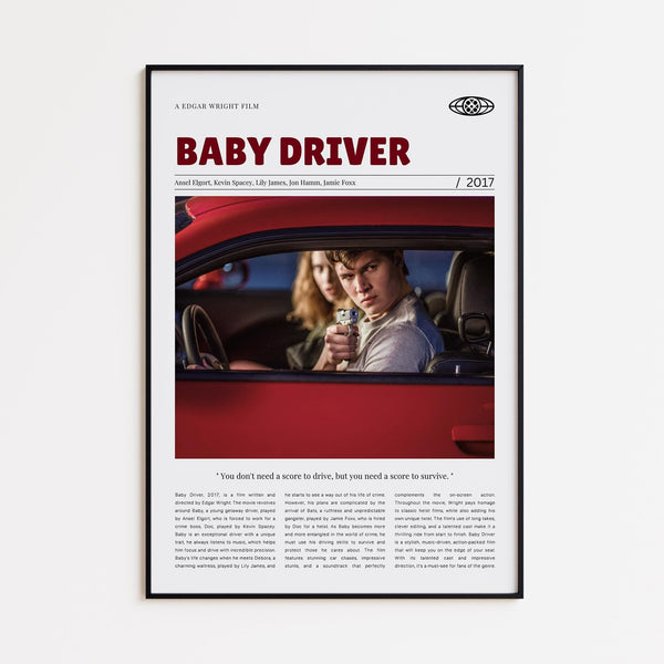 Baby Driver, Edgar Wright, Retro Movie Poster, Custom Movie Poster 4421169552