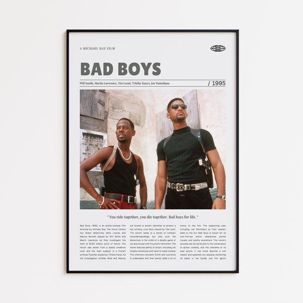Bad Boys, Michael Bay, Retro Movie Poster, Custom Movie Poster Print 4421171190