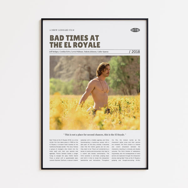 Bad Times at the El Royale, Drew Goddard, Retro Movie Poster, Custom Movie Poster Print 4421165357