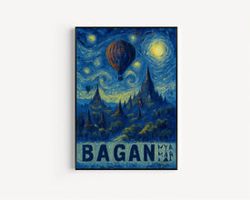 Bagan Travel Poster - Myanmar Wall Art Print, Illustration Poster, Artwork, Home & Office decor, Gift idea, Travel print, Bagan print