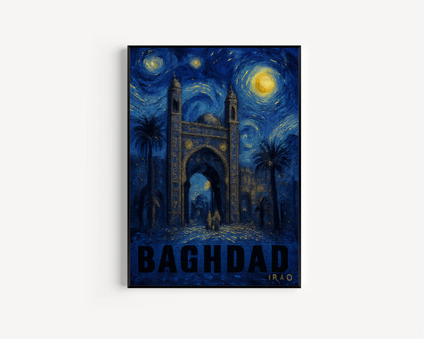 Baghdad Travel Poster - Iraq Wall Art Print, Illustration Poster, Artwork, Home & Office decor, Gift idea, Travel print, Middle East print