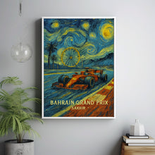 Bahrain Grand Prix Poster – Stunning Night Race Scene in Sakhir with F1 Car and Ferris Wheel