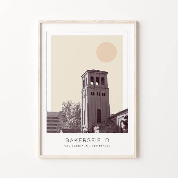 Bakersfield Poster Print, Bakersfield Travel Poster, Bakersfield Minimalistic Wall Art, Bakersfield, California, United States 1882438077