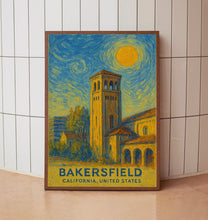 Bakersfield Poster Print, Bakersfield Travel Poster, Bakersfield Van Gogh Style Wall Art, Bakersfield, California, United States copy
