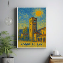 Bakersfield Poster Print, Bakersfield Travel Poster, Bakersfield Van Gogh Style Wall Art, Bakersfield, California, United States copy