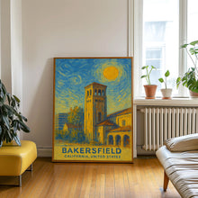 Bakersfield Poster Print, Bakersfield Travel Poster, Bakersfield Van Gogh Style Wall Art, Bakersfield, California, United States copy
