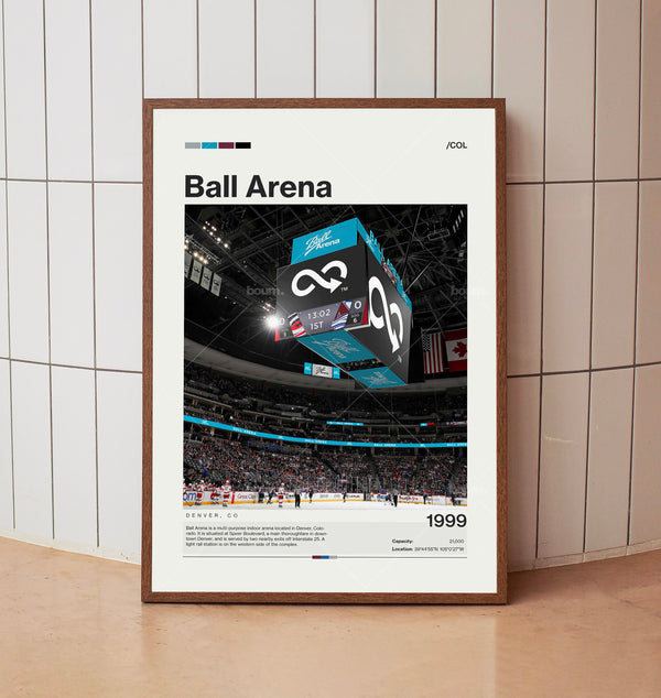 Ball Arena Poster, Colorado Avalanche Poster Print, NHL Arena Poster, Hockey Fan Gift Print