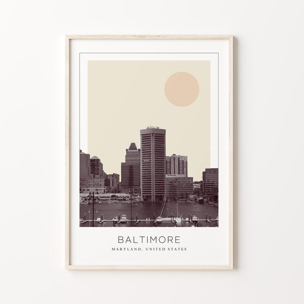 Baltimore Poster Print, Baltimore Travel Poster, Baltimore Minimalistic Wall Art, Baltimore, Maryland, United States 1868247878