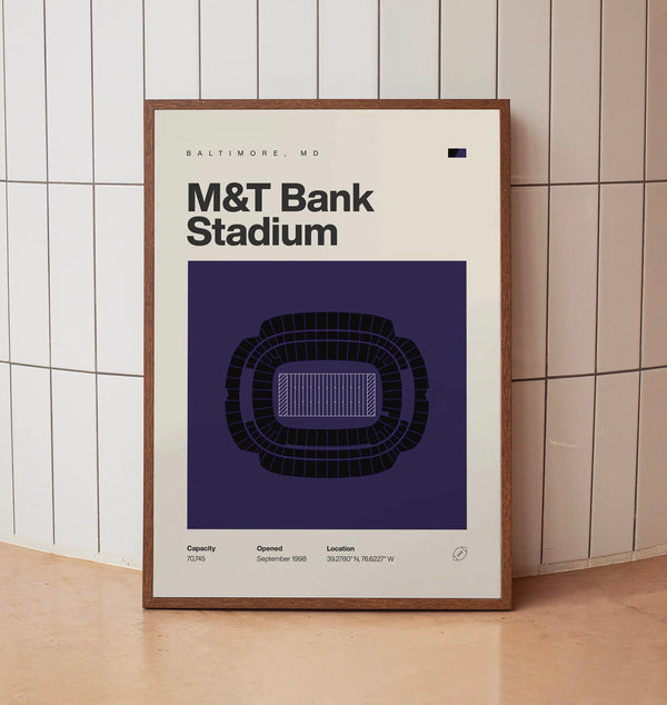 Baltimore Ravens Poster, M&T Bank Stadium Print, Mid Century Modern Football Poster, Sp-8IZ2ZE