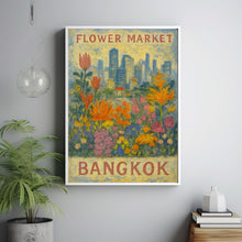 Bangkok Flower Market Poster, Wall Decor, Thailand Floral Illustration, Botanical Gallery Wall Art, Gift For Friend, Travel Poster, Modern