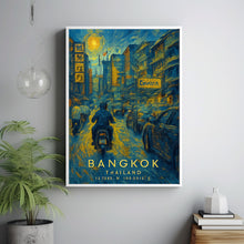 Bangkok Street Travel Print, Bangkok Poster, Unique Wallart Decor, Bangkok Temples, Bangkok Black and White Coordinates Home Decor, Thailand