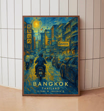 Bangkok Street Travel Print, Bangkok Poster, Unique Wallart Decor, Bangkok Temples, Bangkok Black and White Coordinates Home Decor, Thailand