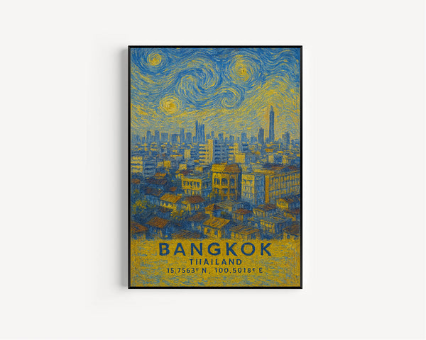 Bangkok Tuk Tuk Travel Print, Bangkok Poster, Unique Wallart Decor, Temples, Bangkok Black and White Coordinates Home Decor, Thailand