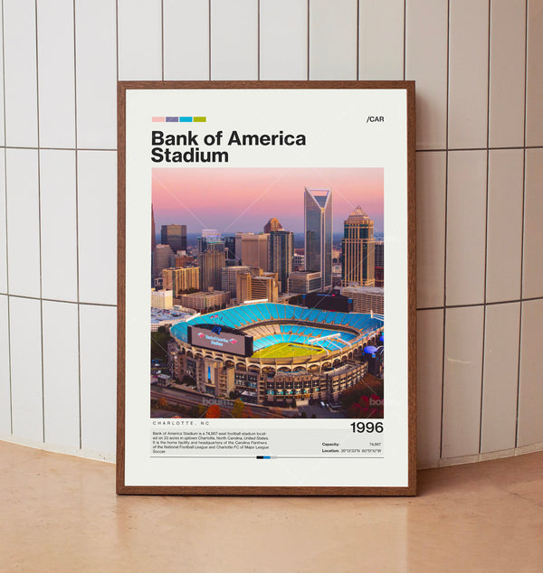 Bank of America Stadium Poster, Carolina Panthers Poster Print, NFL Stadium Poster, Football Fan Gift