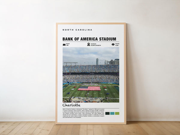 Bank of America Stadium Print Charlotte Sports Arena Wall Art