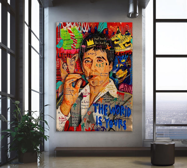 Banksy Al Pacino Graffiti Pop Art Canvas, Banksy Style Pop Art, Scarface Pop Art , Street Graffiti Wall Art, Tony Montana Poster 1827970067