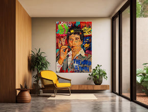 Banksy Al Pacino Graffiti Pop Art Canvas, Banksy Style Pop Art, Scarface Pop Art , Street Graffiti Wall Art, Tony Montana Poster 1827970067