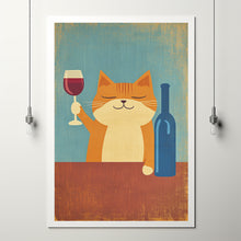 Bar Cart Decor, Martini Print, Cat Poster, Retro Kitchen Decor, Mid Century Modern Decor1