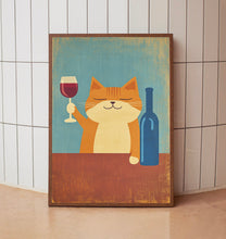Bar Cart Decor, Martini Print, Cat Poster, Retro Kitchen Decor, Mid Century Modern Decor1