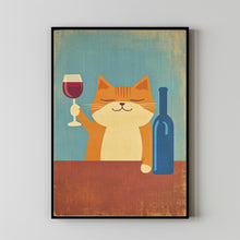 Bar Cart Decor, Martini Print, Cat Poster, Retro Kitchen Decor, Mid Century Modern Decor1