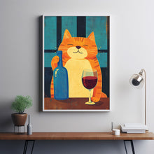 Bar Cart Decor, Martini Print, Cat Poster, Retro Kitchen Decor, Mid Century Modern Decor 2