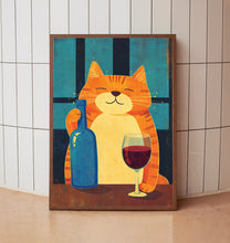Bar Cart Decor, Martini Print, Cat Poster, Retro Kitchen Decor, Mid Century Modern Decor 2