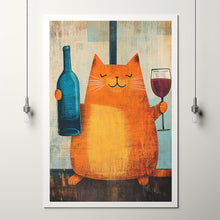 Bar Cart Decor, Martini Print, Cat Poster, Retro Kitchen Decor, Mid Century Modern Decor 2