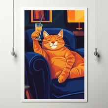 Bar Cart Decor, Martini Print, Cat Poster, Retro Kitchen Decor, Mid Century Modern Decor 3