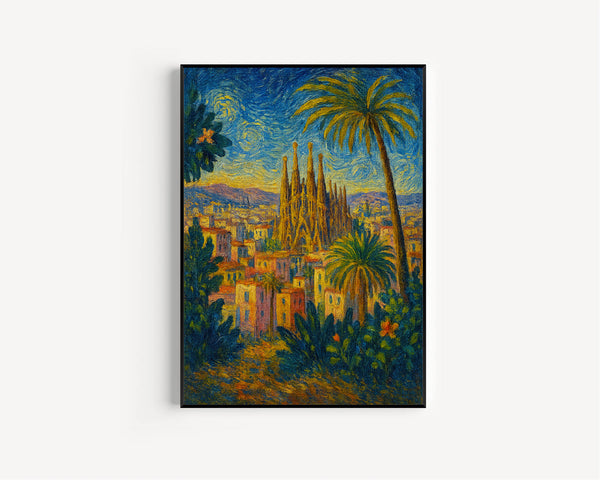 Barcelona Art Print, Sagrada Familia, Spain Wall Art, Barcelona Print, Barcelona Cityscape, Spain Art Print, Europe Print, Travel Gift