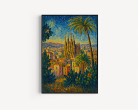 Barcelona Art Print, Sagrada Familia, Spain Wall Art, Barcelona Print, Barcelona Cityscape, Spain Art Print, Europe Print, Travel Gift
