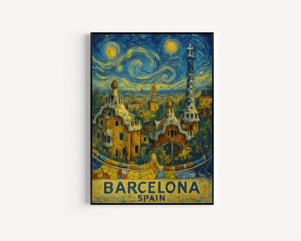 Barcelona City Travel Print, Barcelona Spain Travel Poster Print, Barcelona City Wall Art, Barcelona Spain Travel Wall Decor