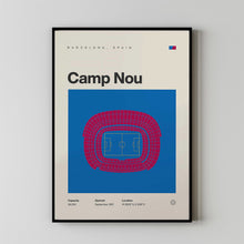 Barcelona Poster, Camp Nou Stadium Football Print, Mid Century Modern Soccer Poster, Sp-FN7GKW