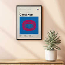 Barcelona Poster, Camp Nou Stadium Football Print, Mid Century Modern Soccer Poster, Sp-FN7GKW