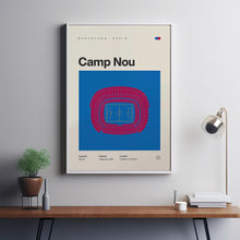 Barcelona Poster, Camp Nou Stadium Football Print, Mid Century Modern Soccer Poster, Sp-FN7GKW