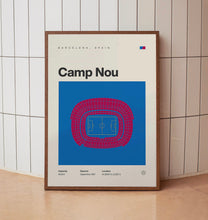 Barcelona Poster, Camp Nou Stadium Football Print, Mid Century Modern Soccer Poster, Sp-FN7GKW