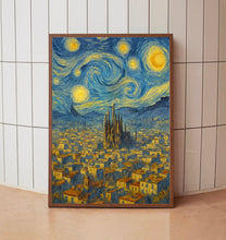 Barcelona Skyline Travel Print, Barcelona Poster, Unique Wallart Decor, Sagrada Familia, Barcelona Black and White Coordinates Home Decor