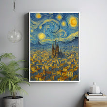 Barcelona Skyline Travel Print, Barcelona Poster, Unique Wallart Decor, Sagrada Familia, Barcelona Black and White Coordinates Home Decor