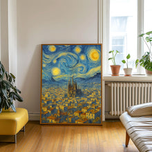 Barcelona Skyline Travel Print, Barcelona Poster, Unique Wallart Decor, Sagrada Familia, Barcelona Black and White Coordinates Home Decor