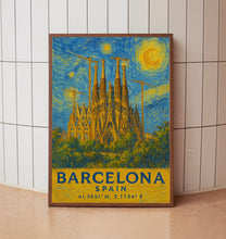 Barcelona Travel Print, Barcelona Poster, Unique Wallart Decor, La Sagrada Familia, Barcelona Black and White Coordinates Home Decor