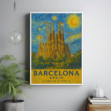 Barcelona Travel Print, Barcelona Poster, Unique Wallart Decor, La Sagrada Familia, Barcelona Black and White Coordinates Home Decor