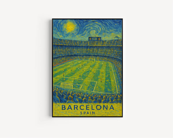 Barcelona Travel Print, Barcelona Poster, Unique Wallart Decor, Nou Camp, Barcelona Black and White Coordinates Home Decor