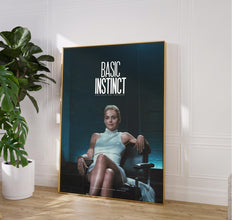 Basic Instinct Poster, Retro Vintage Poster, Movie Poster, Sharon Stone, Michael Douglas, Catherine Tramell, Gift Idea, Gift for Him, Art 1879486822