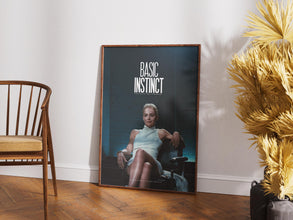 Basic Instinct Poster, Retro Vintage Poster, Movie Poster, Sharon Stone, Michael Douglas, Catherine Tramell, Gift Idea, Gift for Him, Art 1879486822