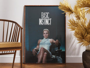 Basic Instinct Poster, Retro Vintage Poster, Movie Poster, Sharon Stone, Michael Douglas, Catherine Tramell, Gift Idea, Gift for Him, Art 1879486822