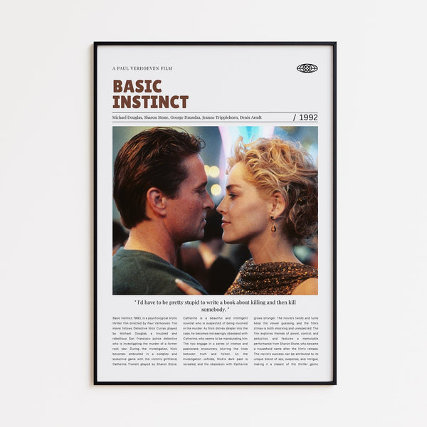Basic Instinct, Paul Verhoeven, Retro Movie Poster, Custom Movie Poster Print 4421166229