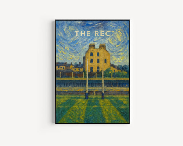 Bath Rugby Recreation Ground Art - Minimalist Art Print - FRAMED or UNFRAMED - Birthday Gift for Him - Fast UK Delivery