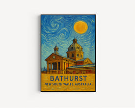 Bathurst Poster Print, Bathurst Travel Poster, Bathurst Van Gogh Style Wall Art, Bathurst, New South Wales, Australia