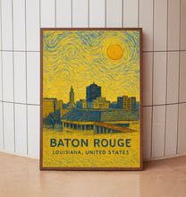 Baton Rouge Poster Print, Baton Rouge Travel Poster, Baton Rouge Van Gogh Style Wall Art, Baton Rouge, Louisiana, United States