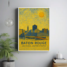 Baton Rouge Poster Print, Baton Rouge Travel Poster, Baton Rouge Van Gogh Style Wall Art, Baton Rouge, Louisiana, United States